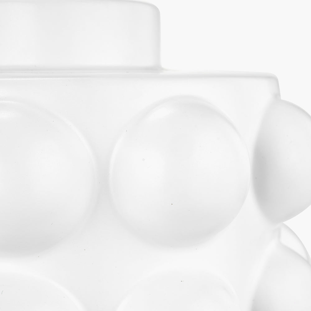 Serenity White Bobbled Ceramic Large Table Lamp - Base Only